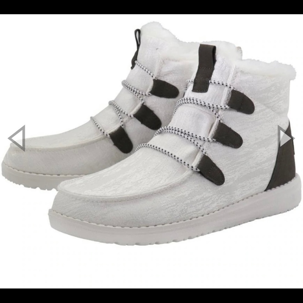 Hey Dude Lea White Fur Boots